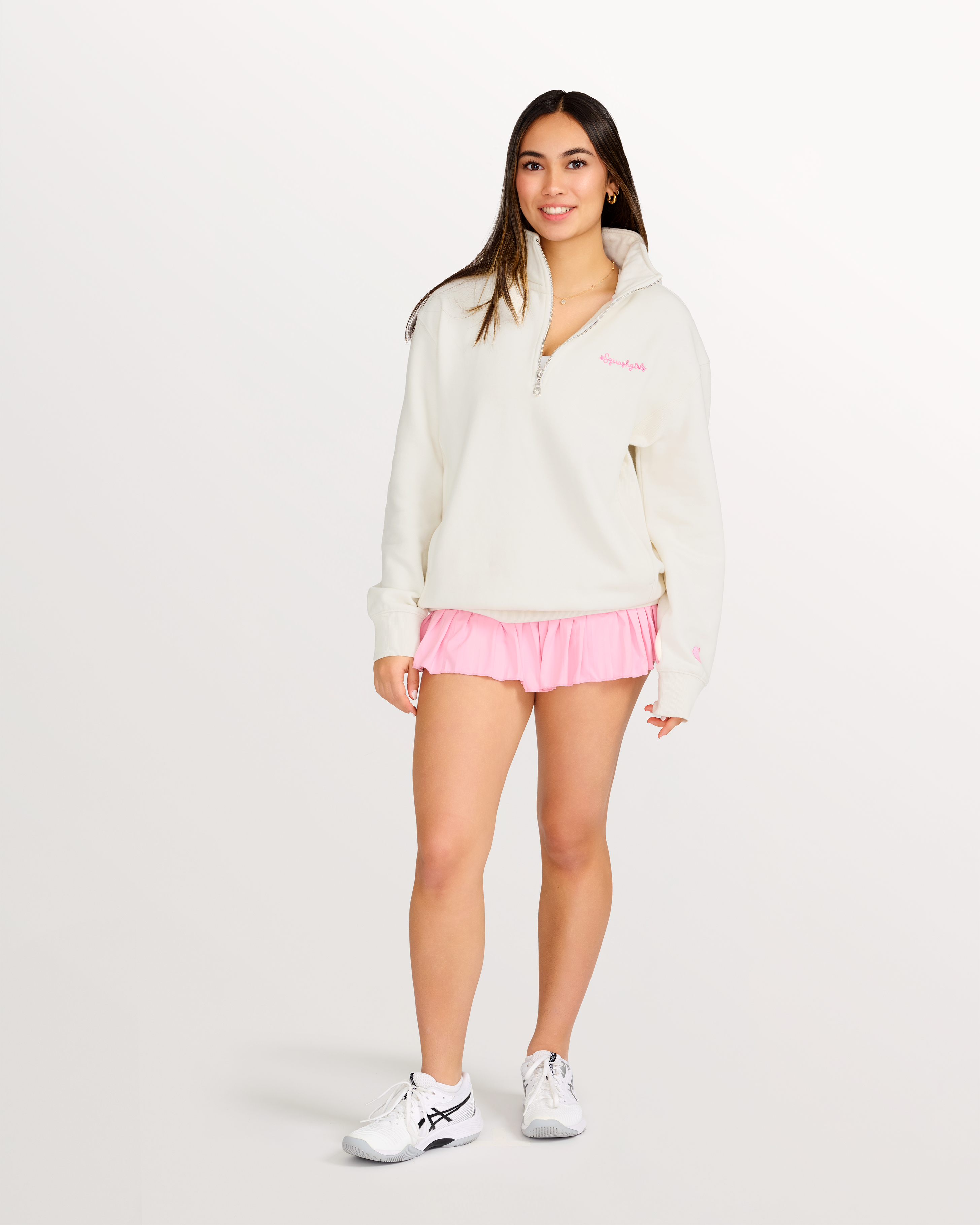 “Cross Court” 1/2 Zip Fleece Top